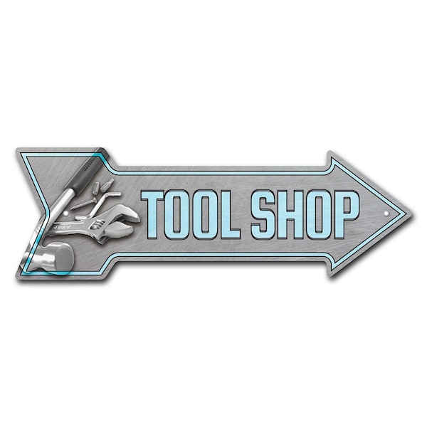 Tool Shop Arrow Sign Funny Home Decor 36in Wide